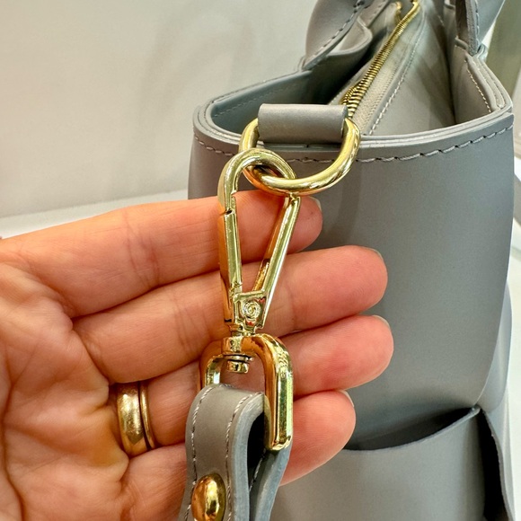 Stella Bianca Blue Gray Genuine leather woven bag | Satchel style | Crossbody - Picture 4 of 16